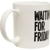 Mister tee Tasse 'Waiting For Friday' noir / blanc