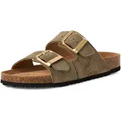 Tamaris Mules pour femmes, à deux lanières, en cuir, avec semelle intérieure profonde 1-27543-42, taille : 41 EU, couleur : vert