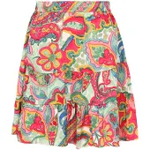IZIA Jupe 'Boho' vert clair / vert foncé / orange / rouge