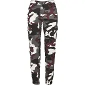 Urban Classics Pantalon cargo anthracite / gris foncé / bourgogne / blanc