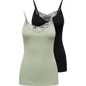 ONLY Haut 'ONLKira' vert pastel / noir