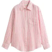 Gant 4300622 Linen Relaxed Fit Long Sleeve Shirt Rose 34 Femme