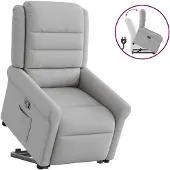 vidaXL Fauteuil relax avec releveur Gris nuage Tissu