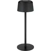Goobay 77675 Lampe de table LED sans fil, taille S, 25 cm, noire, 0,5 m - avectactile, 150 lm, blanc chaud (3000 K)