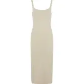 Urban Classics Basic Long Cotton Jersey Sleeveless Dress Beige 5XL Femme