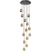 Highlight Suspension Golden Egg noir 14 lumières