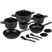 Berlinger Haus BERLINGERHAUS Set de vaisselle avec surface en titane 15 pcs. Collection Anthracite BH-8141