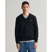 Gant pour homme. 87212 Pull à col en V noir (XXL), Casuel, Laine