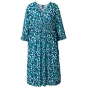 Ulla Popken Robe bleu foncé / vert / blanc