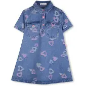 Billieblush Robe - Denim - Denim Blue av. Cœurs - - 4 ans (104) - Robe