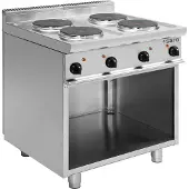 Saro Cuisinière électrique à fond ouvert, modèle E7/Cuet4Ba, dimensions : L 400 x P 700 x H 270