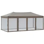 vidaXL Tente de réception pliante avec parois latérales Taupe 3x6 m