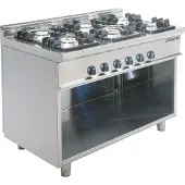 Saro Cuisinière à gaz à fond ouvert, modèle E7/Kupg6Ba, dimensions : L 1200 x P 700 x H 850