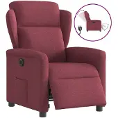 vidaXL Fauteuil relax électrique vin rouge tissu