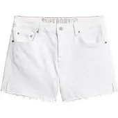Superdry Mid Rise Cut Off Shorts Blanc 26 Femme