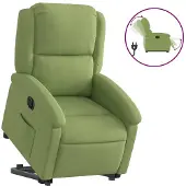 vidaXL Fauteuil relax releveur électrique vert clair velours