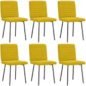 vidaXL Chaises de salle à manger 6 pcs. Jaune velours