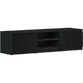vidaXL Armoire TV noire imitation chêne 140x40x36 cm Bois composite