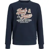 Jack & Jones Junior Sweat bleu nuit / rouille / blanc