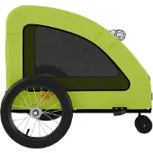 vidaXL Remorque pour vélo Chiens Vert Tissu Oxford et fer
