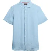 Superdry pour homme. M4010937A Chemise en lin à manches courtes Vacation blue (XXL), Bleu, Casuel, Manche courte