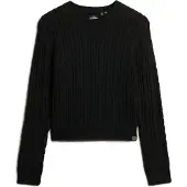 Superdry Fitted Cable Sweater Noir S Femme