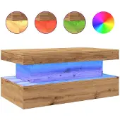 vidaXL Table basse avec lampes LED Chêne Artisan 90x50x40 cm