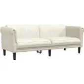 vidaXL Canapé 3 places crème velours