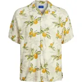 Jack & Jones Luke Tampa Aop Short Sleeve Shirt Jaune XS Homme