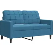 vidaXL Ensemble de canapés 3 pièces avec coussins bleu velours