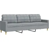 vidaXL Canapé 3 places gris clair 210 cm Tissu