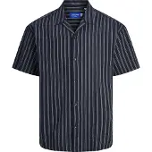 Jack & Jones Chemise 'JOREaster Palma' bleu nuit / blanc cassé