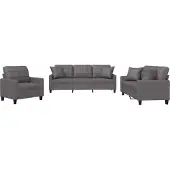 vidaXL Ensemble de canapés 3 pièces avec coussins Gris Similicuir