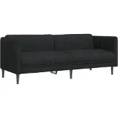 vidaXL Ensemble de canapés 3 pièces noir tissu