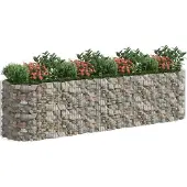 vidaXL Jardinière en gabion surélevée 400x100x100 cm en fer galvanisé