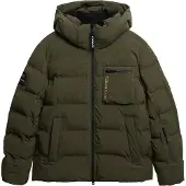 Superdry pour homme. MS110188A Ski Sports Veste lavée verte (S), Casuel, Neige, Durable, Nylon recyclé