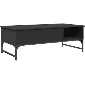 vidaXL Table basse noire 100x50x35 cm Bois composite et métal