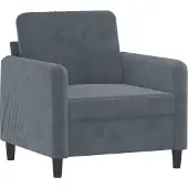 vidaXL Fauteuil gris foncé 60 cm velours