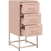 vidaXL Tables de chevet 2 pcs rose 36x39x78 cm acier