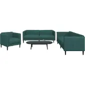 vidaXL Ensemble de canapés 3 pièces vert foncé Tissu