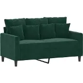 vidaXL Ensemble de canapés 3 pièces avec coussins vert foncé velours