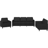 vidaXL Ensemble de canapés 4 pcs avec coussins Noir Similicuir