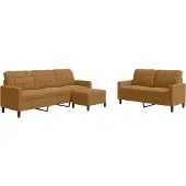 vidaXL Ensemble de canapés 3 pièces avec coussins Marron Velours