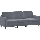 vidaXL Canapé à 3 places Gris foncé 180 cm Velours