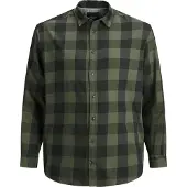 Jack & Jones Gingham Plus Size Long Sleeve Shirt Vert 6XL Homme