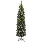 vidaXL Sapin de Noël artificiel mince 150 LED 120 cm
