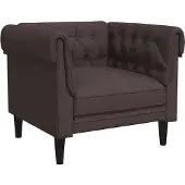 vidaXL Fauteuil Chesterfield Marron foncé Tissu