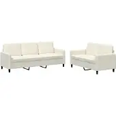 vidaXL 2-pc. Ensemble canapé velours crème