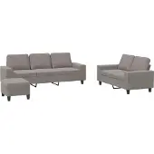 vidaXL Ensemble de canapés 3 pièces tissu taupe