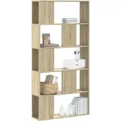 vidaXL Bibliothèque 5 niveaux chêne sonoma bois d'ingénierie